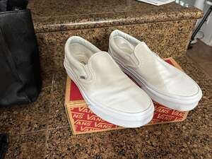 Vans Classic Slip-On True White Canvas Shoes